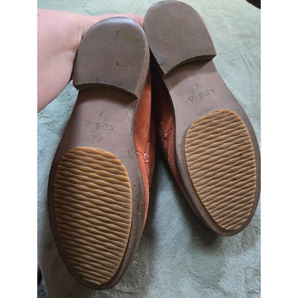 Kelsi Dagger Brooklyn Rust Orange Suede Penny Loafers Womens Size 7 C3851 - Picture 5 of 6